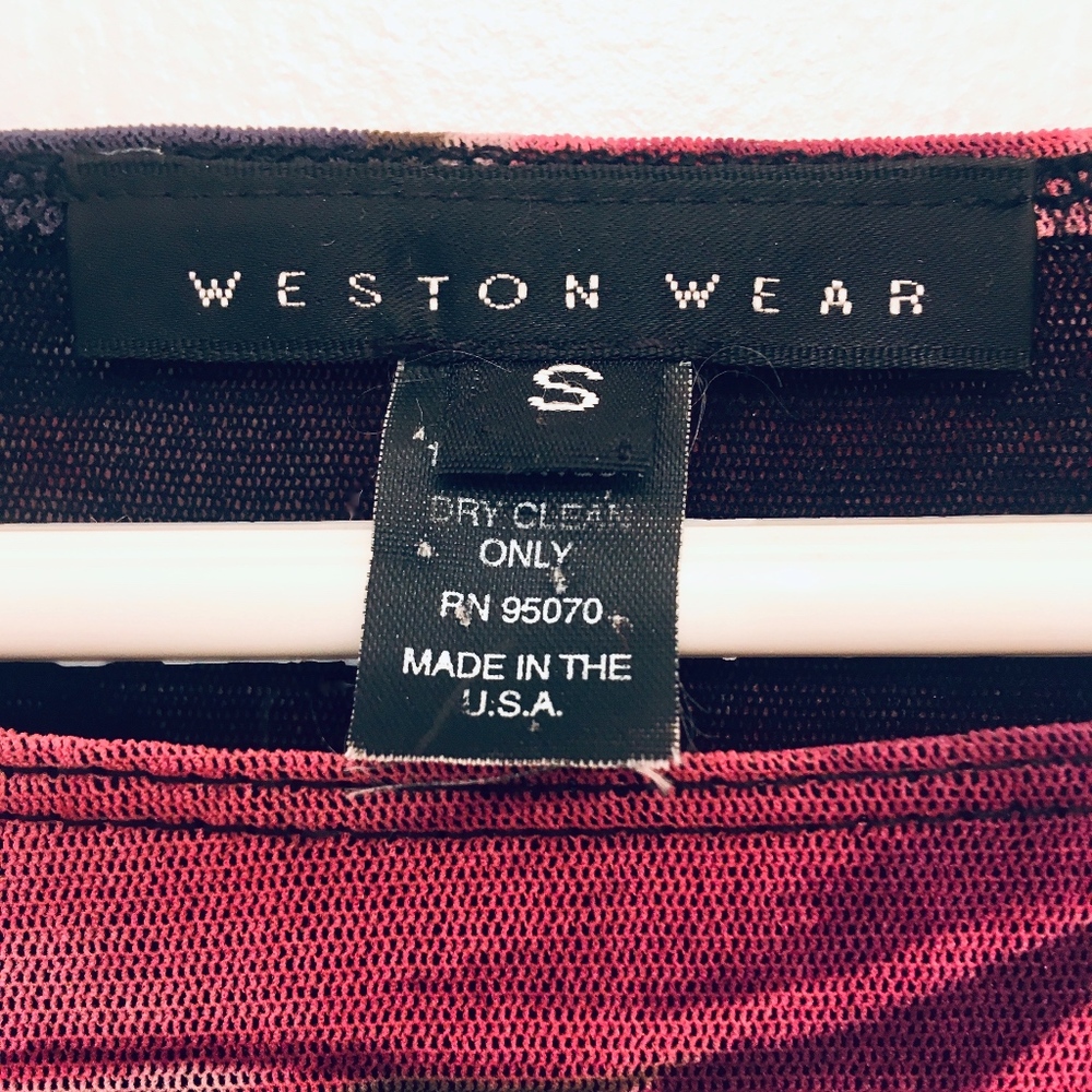 Weston Wear pink & black semi-sheer floral top - Picture 2 of 6